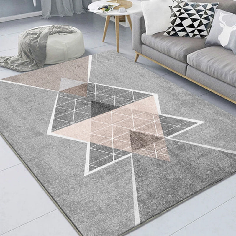 BowLift | Beautiful Nordic Style Carpet Multicolor Geometric Color Block Carpet Machine Washable Stain Resistant Non-Slip Carpet for Large Room