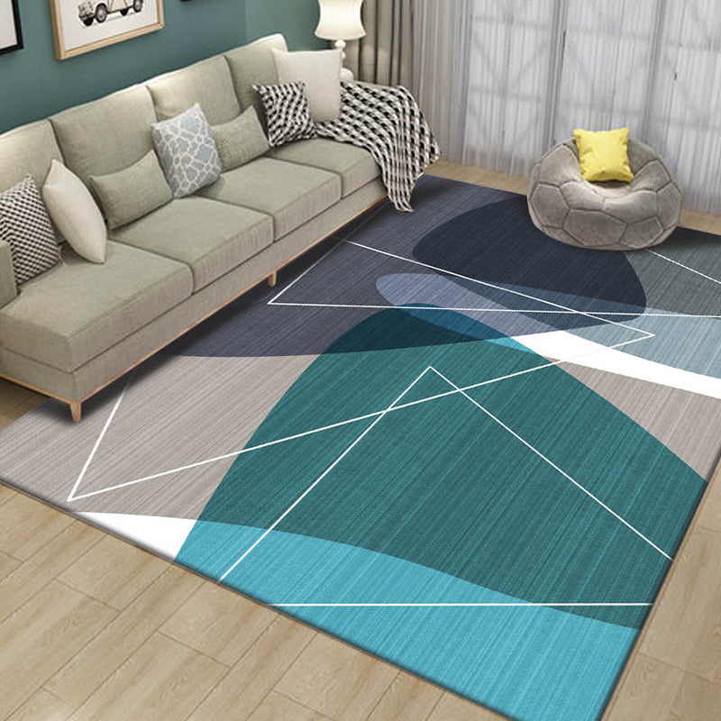 BowLift | Beautiful Nordic Style Carpet Multicolor Geometric Color Block Carpet Machine Washable Stain Resistant Non-Slip Carpet for Large Room