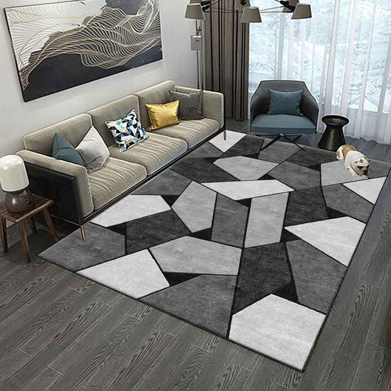 BowLift | Beautiful Nordic Style Carpet Multicolor Geometric Color Block Carpet Machine Washable Stain Resistant Non-Slip Carpet for Large Room