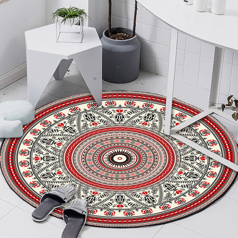 BowLift | Art Deco Moroccan Carpet Multicolored Mandala Carpet Pet-Friendly Machine Washable Non-Slip Rug for Bedroom