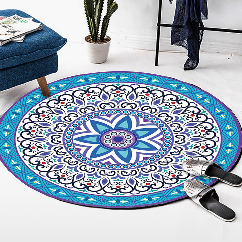 BowLift | Art Deco Moroccan Carpet Multicolored Mandala Carpet Pet-Friendly Machine Washable Non-Slip Rug for Bedroom