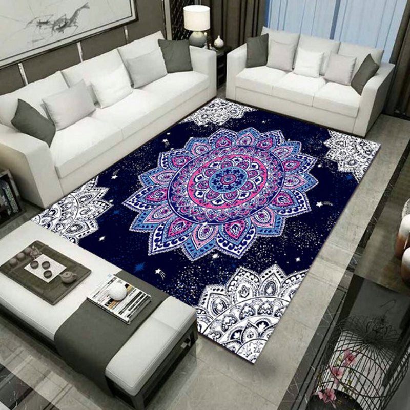 BowLift | Large Persian rug multicolored jacquard-printed rug washable non-slip backing pet-friendly rug for the living room