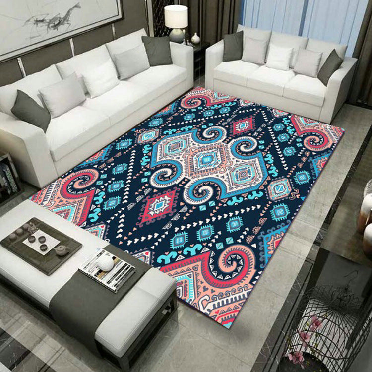 BowLift | Large Persian rug multicolored jacquard-printed rug washable non-slip backing pet-friendly rug for the living room
