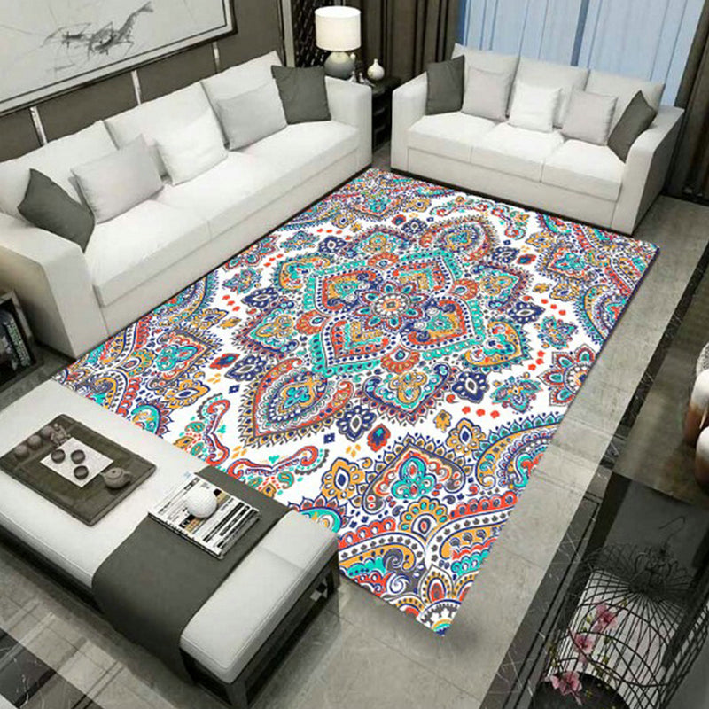BowLift | Large Persian rug multicolored jacquard-printed rug washable non-slip backing pet-friendly rug for the living room