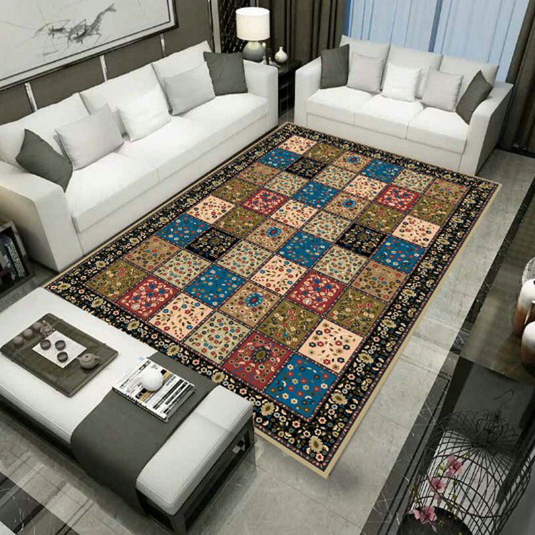 BowLift | Large Persian rug multicolored jacquard-printed rug washable non-slip backing pet-friendly rug for the living room