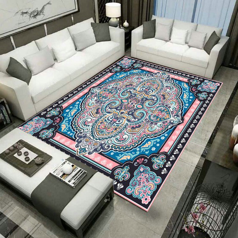BowLift | Large Persian rug multicolored jacquard-printed rug washable non-slip backing pet-friendly rug for the living room