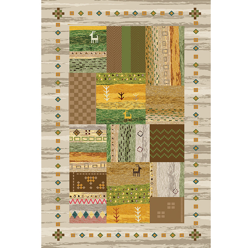 BowLift | Empire Print Rug Multicolored Moroccan Rug Polyester Non-Slip Back Machine Washable Pet-Friendly Rug for Living Room