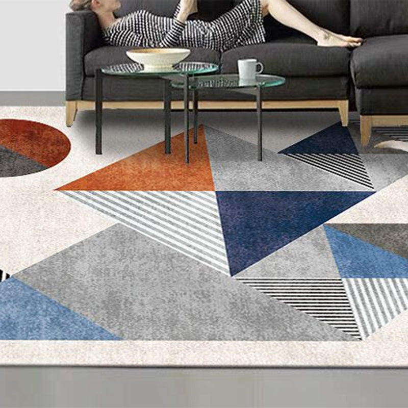 BowLift | Mid-Century Living Room Rug Multicolored Architecture Color Block Rug Polyester Pet Friendly Non-Slip Washable Indoor Rug