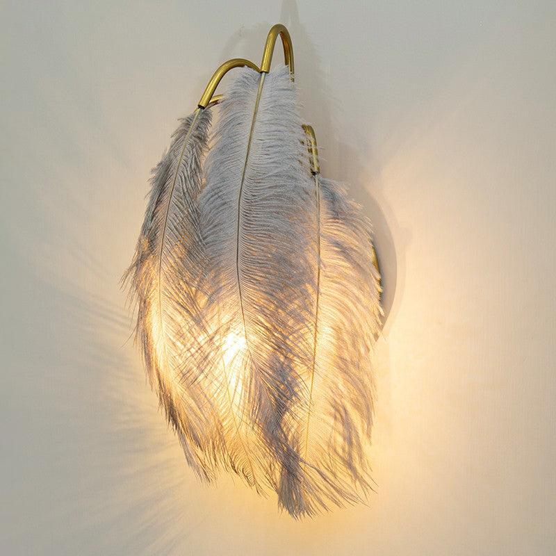 BowLift | Gold Curves Wall Light Simplicity Single Bulb Spring Wall Lamp for Bedside