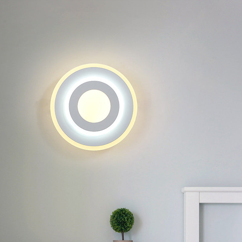 BowLift | Minimalist Acrylic Round/Square Wall Lamp Cozy Energy-Saving LED White Wall Lamp, Warm/White Light