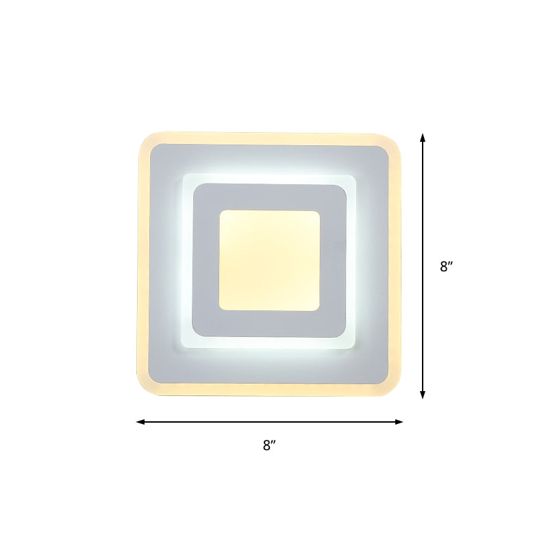 BowLift | Minimalist Acrylic Round/Square Wall Lamp Cozy Energy-Saving LED White Wall Lamp, Warm/White Light