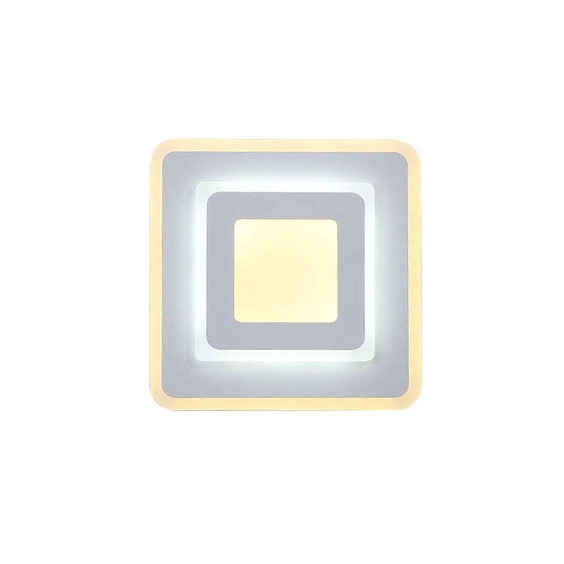 BowLift | Minimalist Acrylic Round/Square Wall Lamp Cozy Energy-Saving LED White Wall Lamp, Warm/White Light