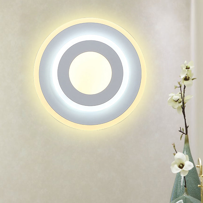 BowLift | Minimalist Acrylic Round/Square Wall Lamp Cozy Energy-Saving LED White Wall Lamp, Warm/White Light