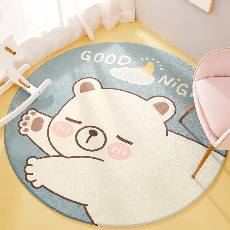 BowLift | Cute Animal Pattern Rug Multi-Color Synthetic Rug Anti-Slip Back Washable Rug for Kids Room