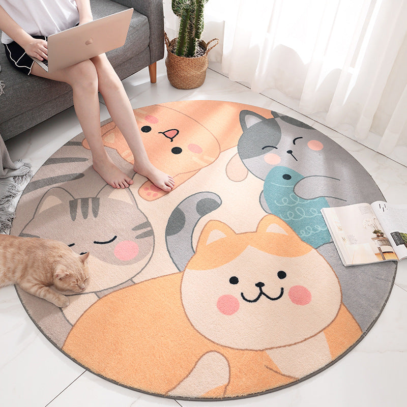BowLift | Beautiful Cartoon Printed Carpet Multi-Colored Lambswool Area Rug Washable Non-Slip Area Rug for Children's Room