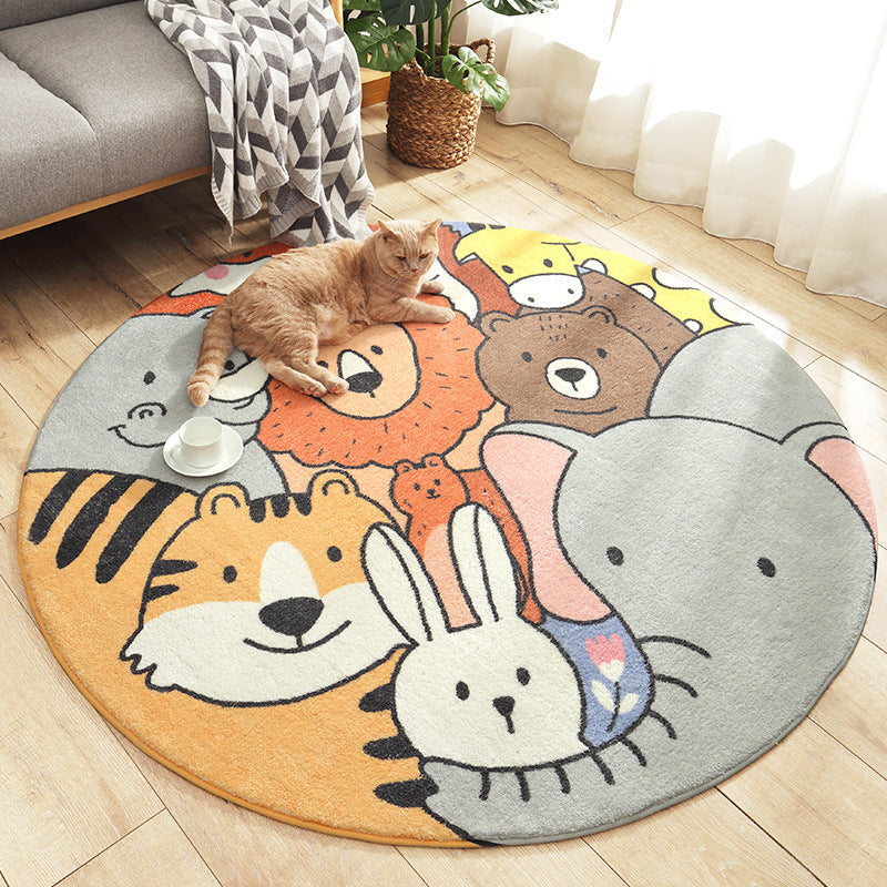 BowLift | Beautiful Cartoon Printed Carpet Multi-Colored Lambswool Area Rug Washable Non-Slip Area Rug for Children's Room