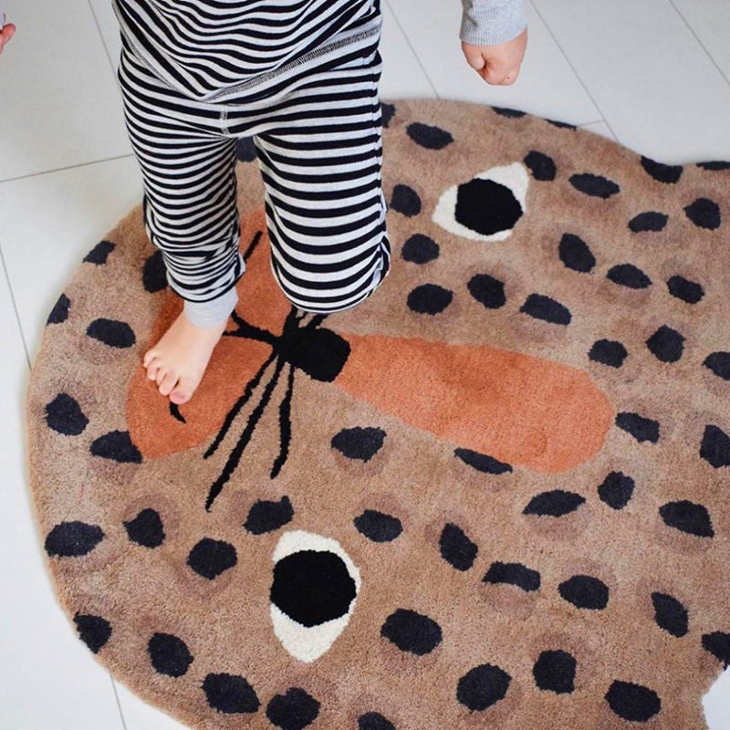 BowLift | Irregular Shape Animal Pattern Carpet Multicolored Relaxing Carpet Cotton Blend Non-Slip Washable Carpet for the Nursery