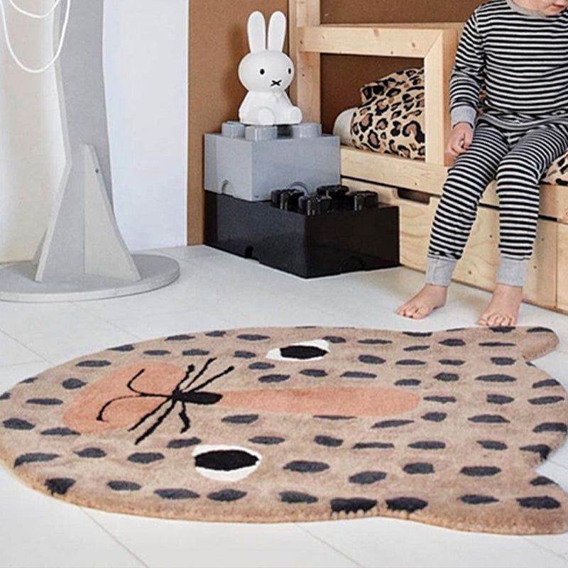 BowLift | Irregular Shape Animal Pattern Carpet Multicolored Relaxing Carpet Cotton Blend Non-Slip Washable Carpet for the Nursery