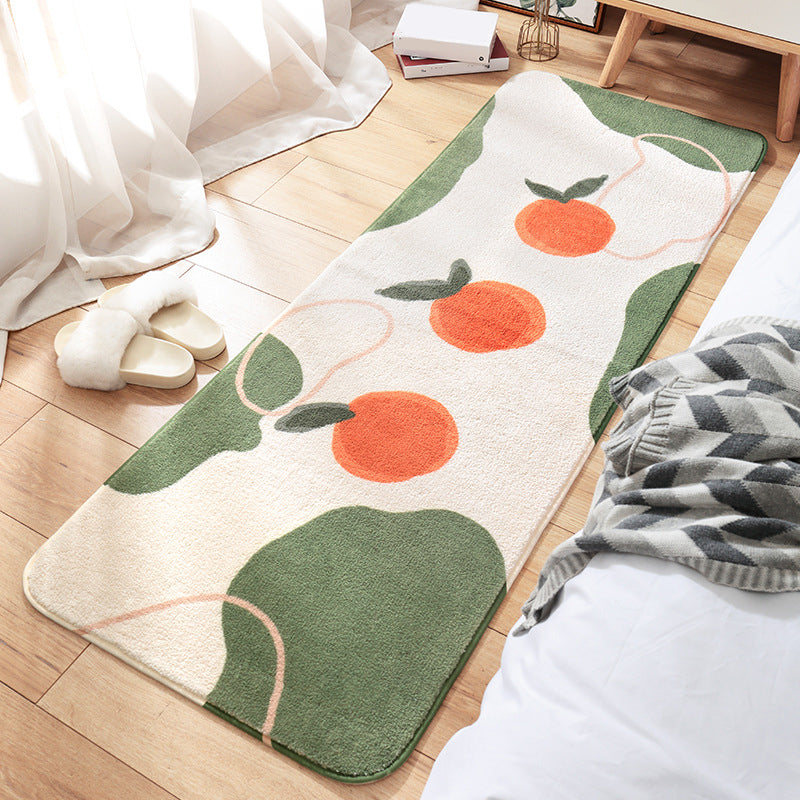 BowLift | Casual Living Room Rug Multicolored Cartoon Plant Pattern Rug Synthetic Pet-Friendly Non-Slip Rug