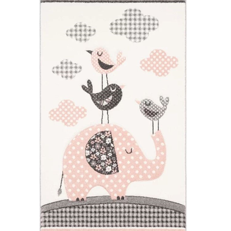 BowLift | Simple Children's Room Carpet Multicolored Cartoon Animal Area Rug Cotton Blend Pet Friendly Washable Rug