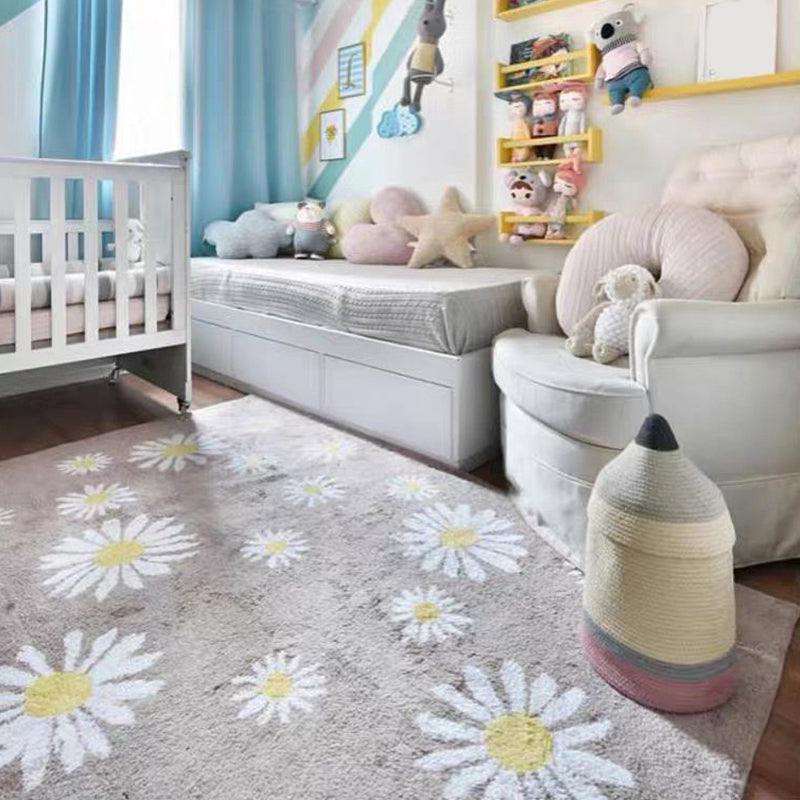 BowLift | Colorful Kids Room Rug Comfort Polka Dot Print Rug Cotton Blend Pet Friendly Washable Rug