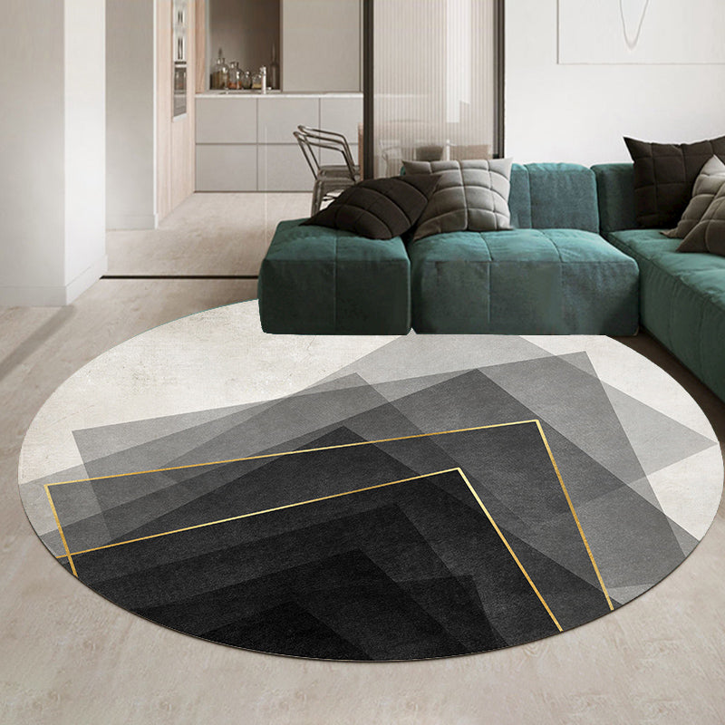 BowLift | Casual Minimalist Area Rug Multi-color Geometric Pattern Carpet Anti-slip Backing Carpet for Bedroom