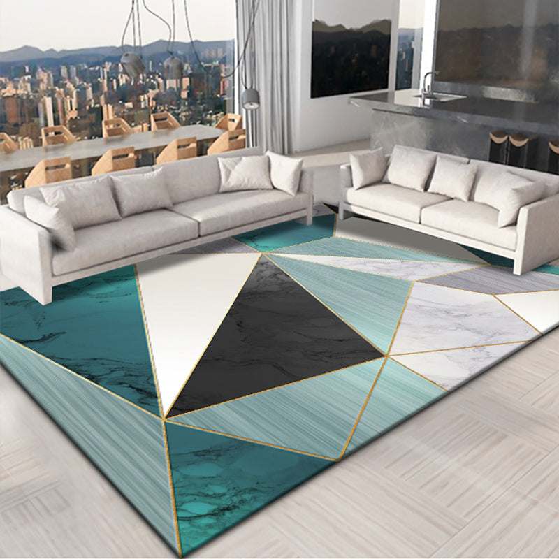 BowLift | Creative Room Decoration Area Rug Multicolor Geometric Pattern Area Rug Cotton Blend Non-Slip Pet Friendly Area Rug