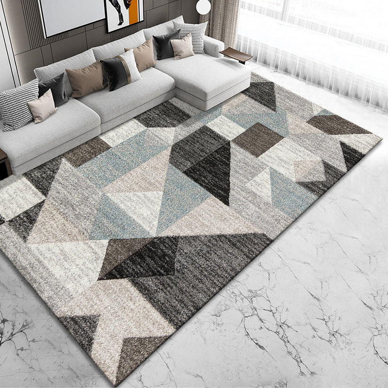 BowLift | Creative Room Decoration Area Rug Multicolor Geometric Pattern Area Rug Cotton Blend Non-Slip Pet Friendly Area Rug