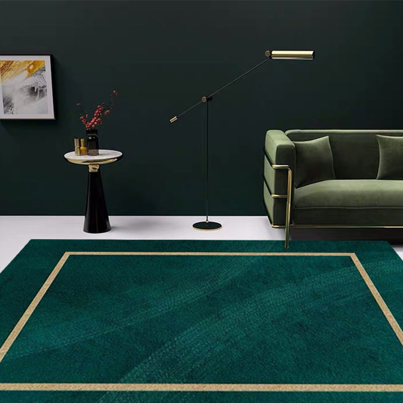BowLift | Blackgreen Living Room Carpet Trendy Geometric Pattern Area Carpet Cotton Blend Pet Friendly Carpet