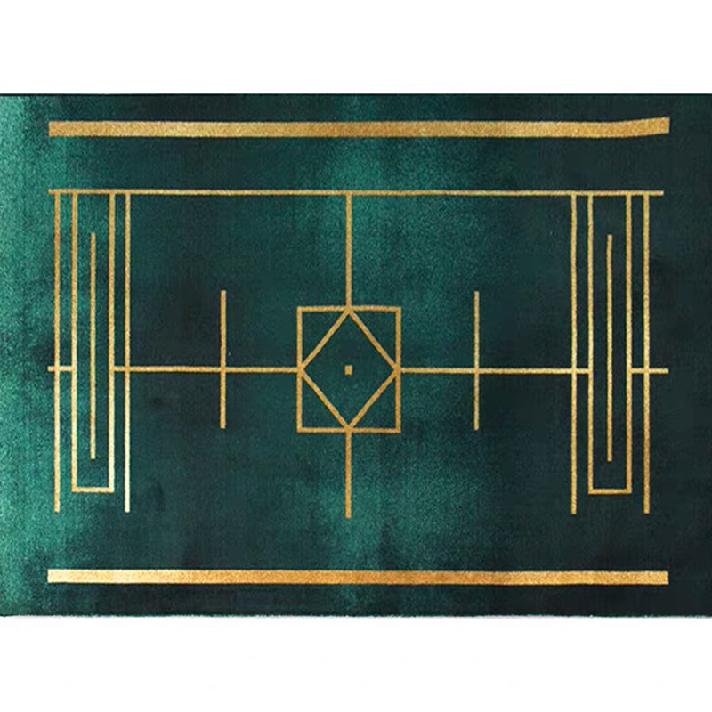 BowLift | Blackgreen Living Room Carpet Trendy Geometric Pattern Area Carpet Cotton Blend Pet Friendly Carpet