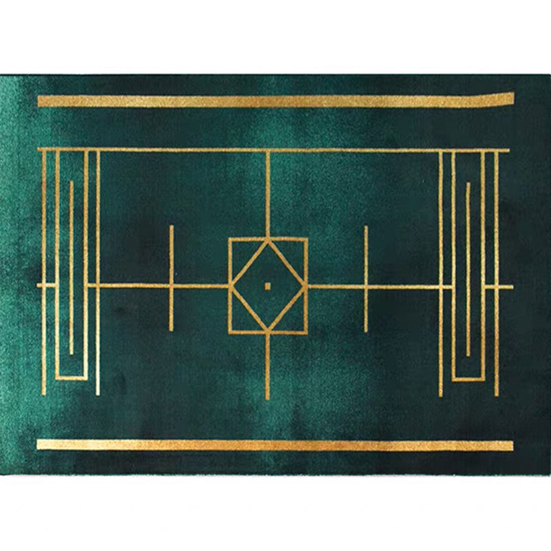 BowLift | Blackgreen Living Room Carpet Trendy Geometric Pattern Area Carpet Cotton Blend Pet Friendly Carpet