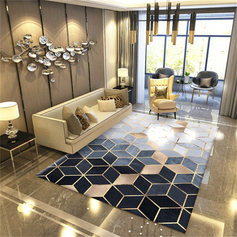 BowLift | Contemporary Area Rug Multi-colored Geo Printed Carpet Synthetic Non-slip Machine Washable Rug