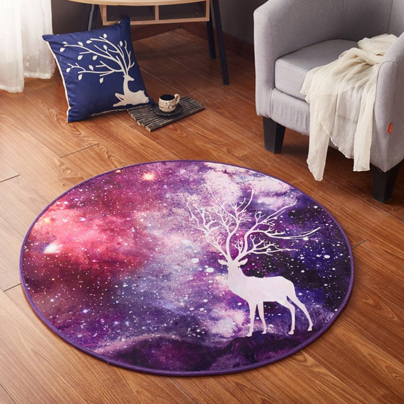 BowLift | Modern 3D Space Print Carpet Multicolored Polypropylene Rug Non-Slip Backing Pet-Friendly Rug for the Room