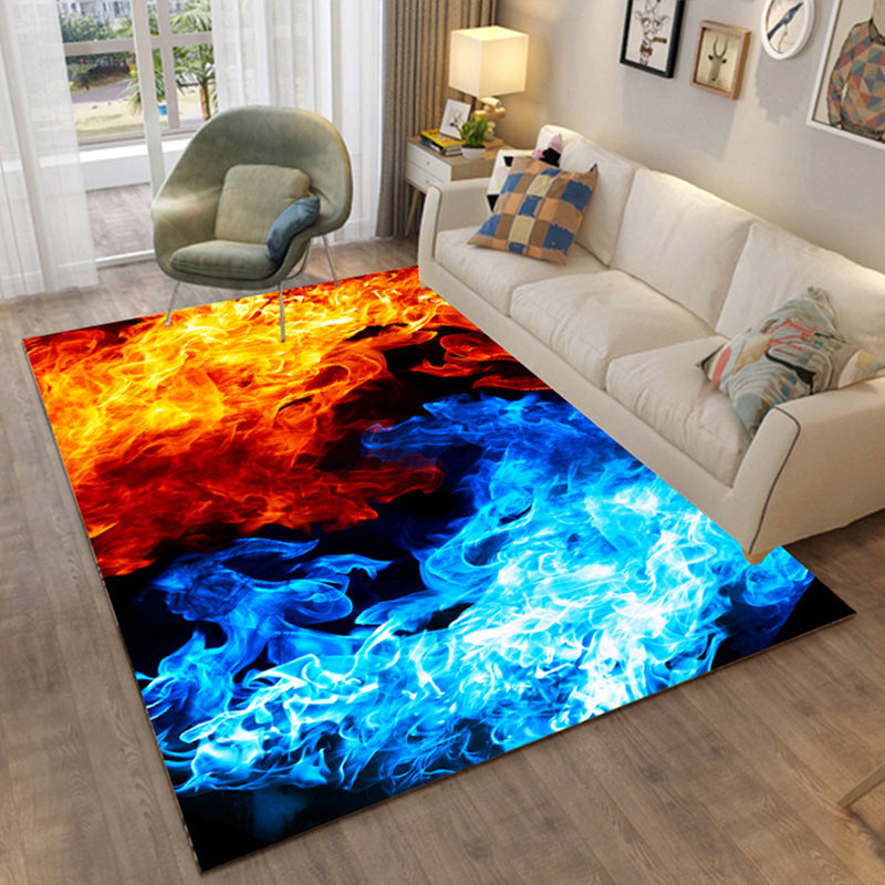 BowLift | Colorful Relaxation Area Rug Cotton Blend Cartoon Pattern Indoor Rug Machine Washable Non-Slip Rug for Décor