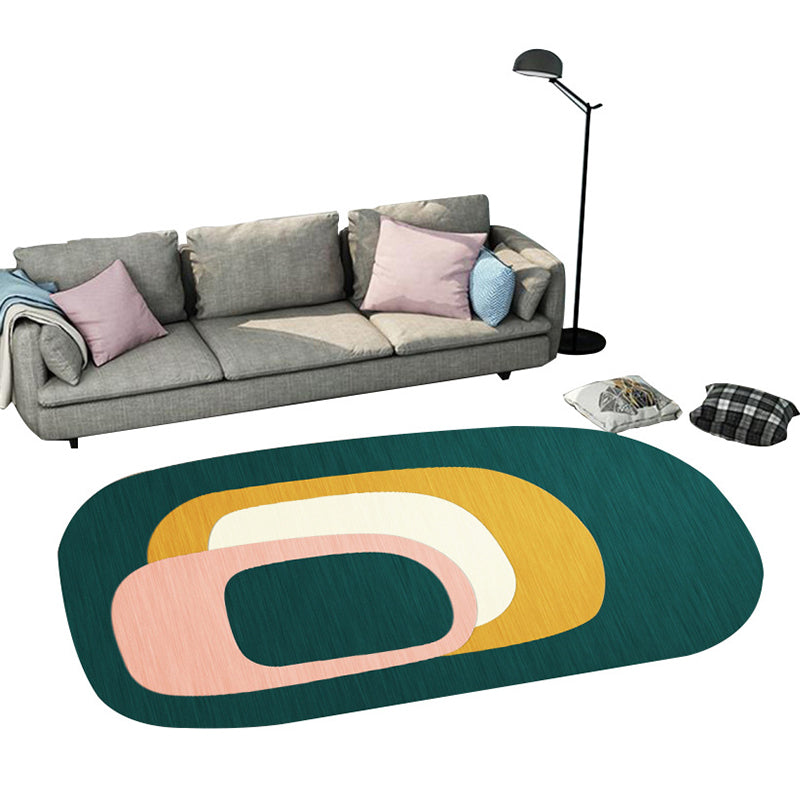 BowLift | Casual abstract print rug Multicolor Polyester rug Non-slip underside Stain-resistant rug for living room