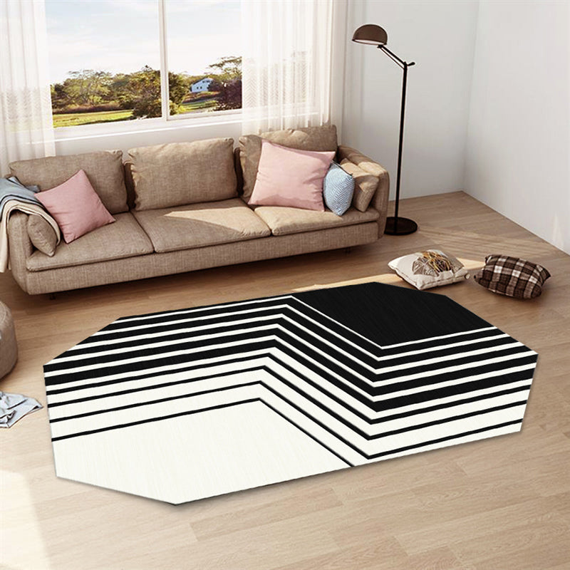 BowLift | Casual abstract print rug Multicolor Polyester rug Non-slip underside Stain-resistant rug for living room