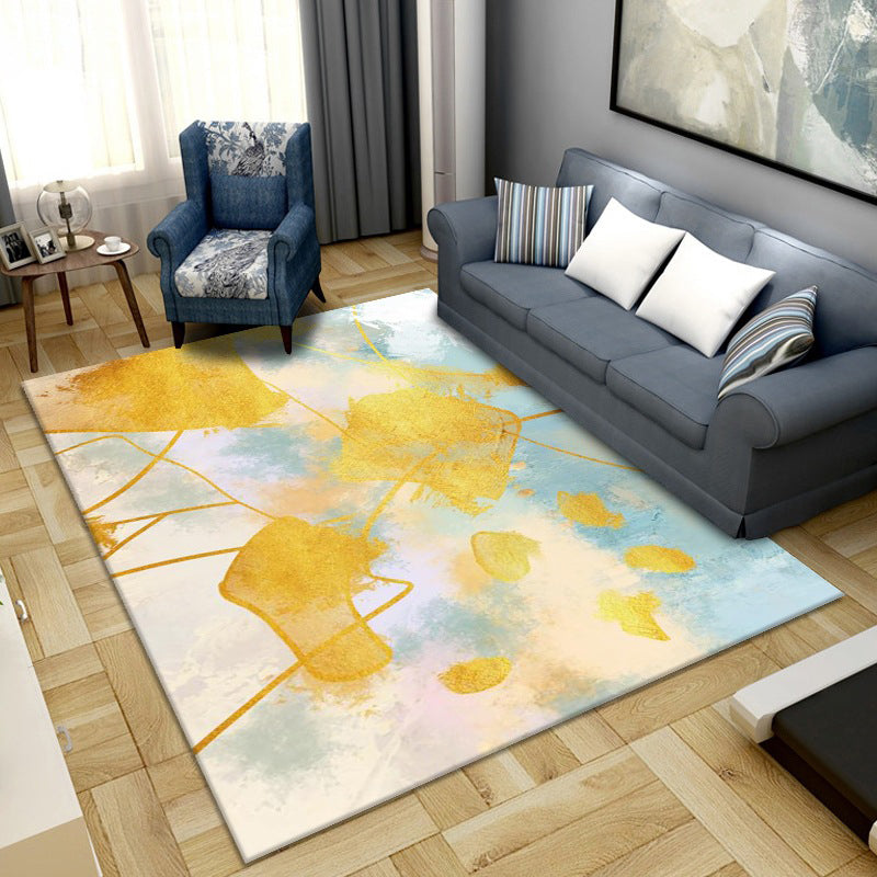 BowLift | Simple Color Block Rug Multicolored Synthetic Area Rug Non-Slip Back Washable Easy-Care Rug for the Living Room