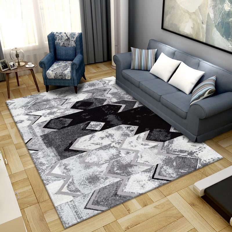 BowLift | Simple Color Block Rug Multicolored Synthetic Area Rug Non-Slip Back Washable Easy-Care Rug for the Living Room