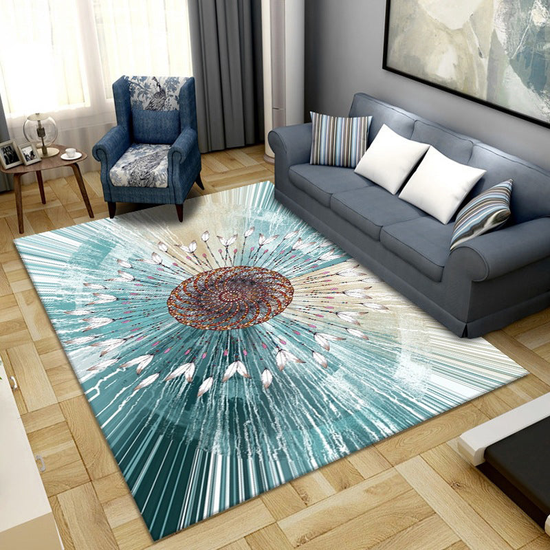 BowLift | Simple Color Block Rug Multicolored Synthetic Area Rug Non-Slip Back Washable Easy-Care Rug for the Living Room
