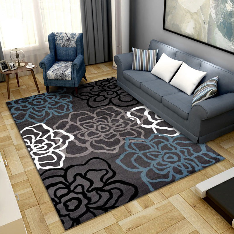 BowLift | Simple Color Block Rug Multicolored Synthetic Area Rug Non-Slip Back Washable Easy-Care Rug for the Living Room