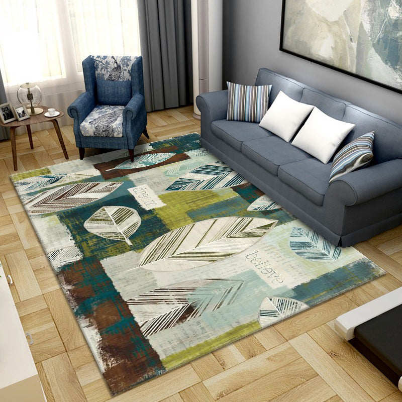 BowLift | Simple Color Block Rug Multicolored Synthetic Area Rug Non-Slip Back Washable Easy-Care Rug for the Living Room