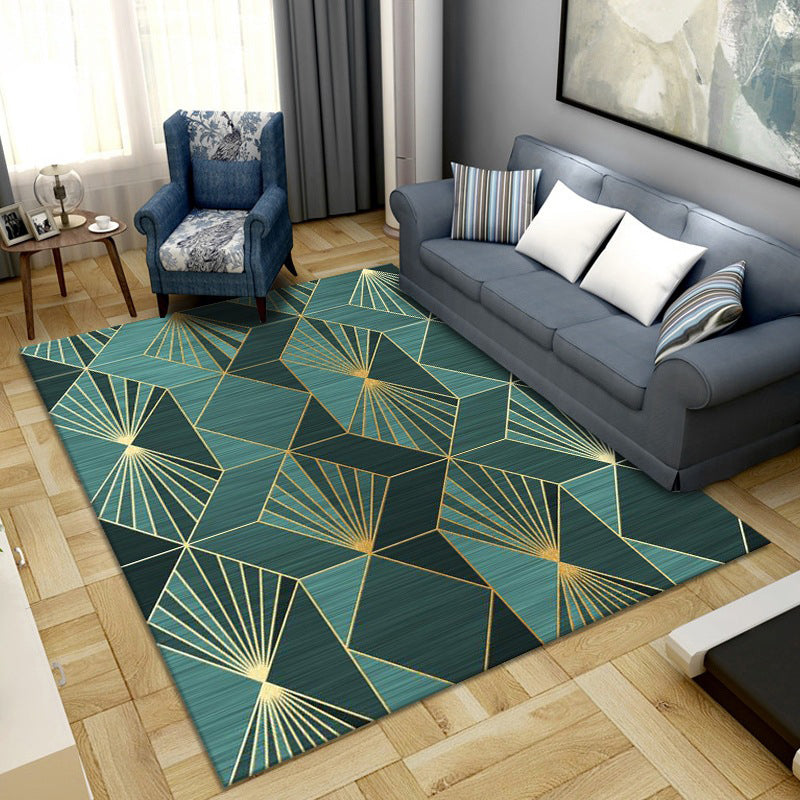BowLift | Simple Color Block Rug Multicolored Synthetic Area Rug Non-Slip Back Washable Easy-Care Rug for the Living Room