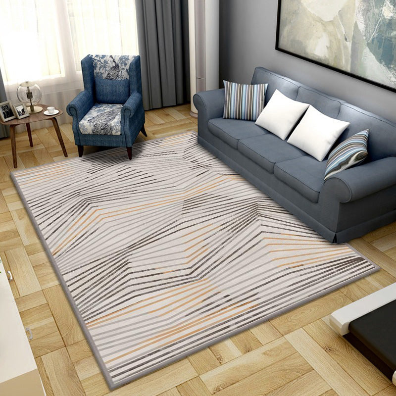 BowLift | Simple Color Block Rug Multicolored Synthetic Area Rug Non-Slip Back Washable Easy-Care Rug for the Living Room