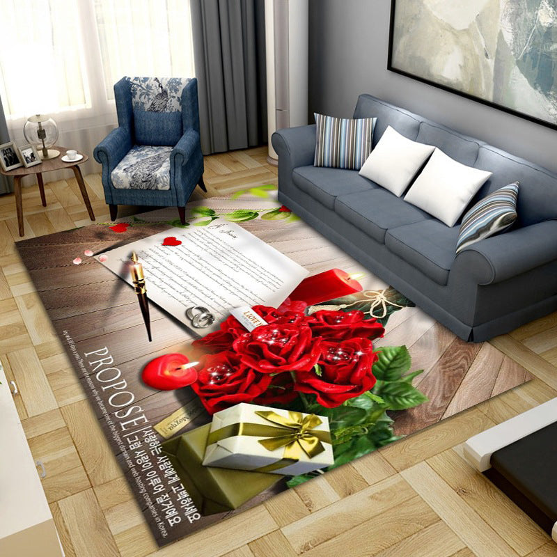BowLift | Simple Color Block Rug Multicolored Synthetic Area Rug Non-Slip Back Washable Easy-Care Rug for the Living Room