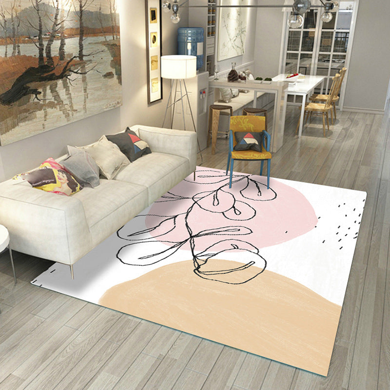 BowLift | Japanese Rug Polyester Color Broken Area Rug Non-Slip Washable Indoor Rug for Parlor