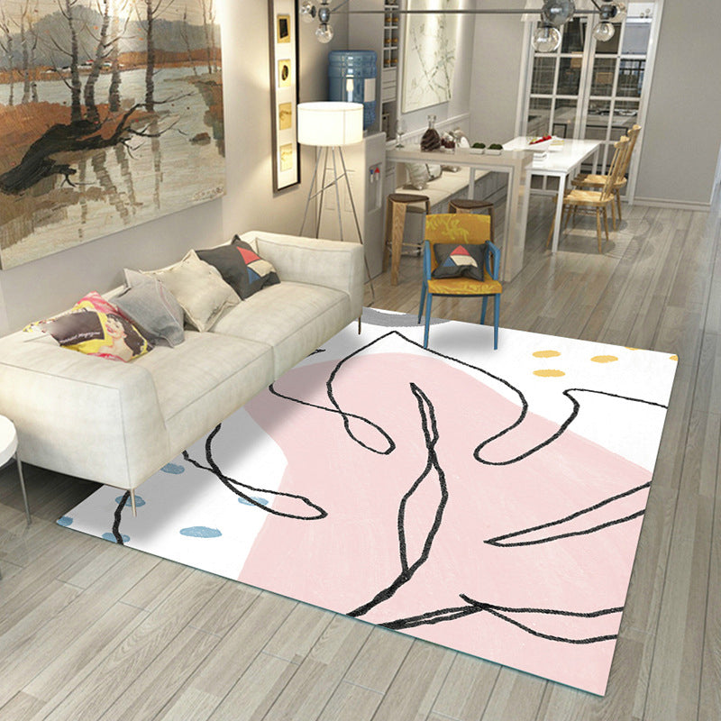 BowLift | Japanese Rug Polyester Color Broken Area Rug Non-Slip Washable Indoor Rug for Parlor