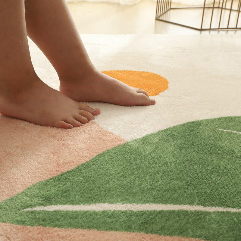 BowLift | Comfort Living Room Rug Multicolor Cartoon Print Rug Non-Slip Base Pet-Friendly Rug