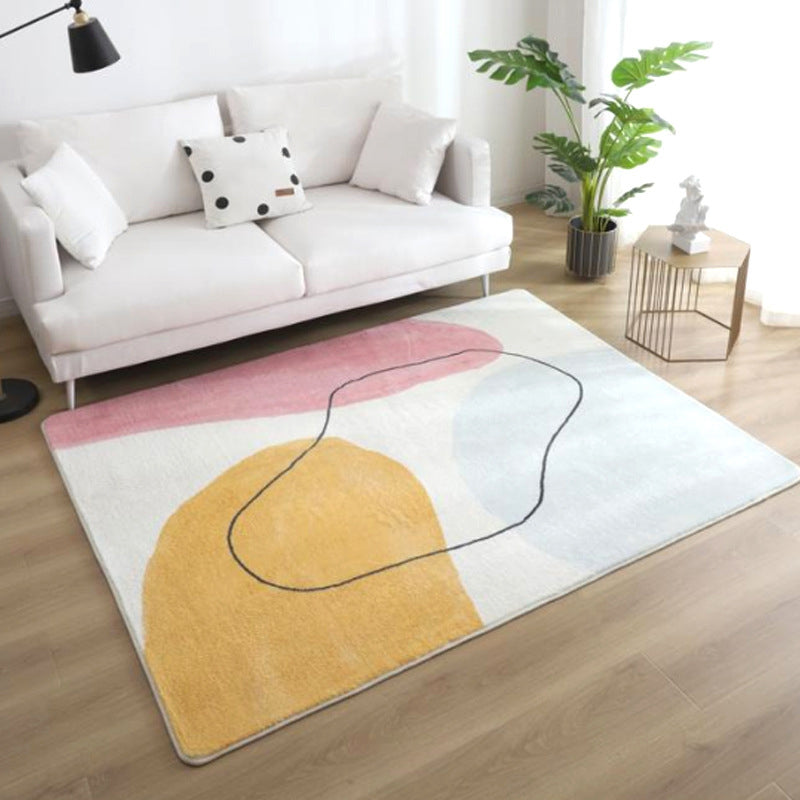 BowLift | Relaxing Color Block Rug Multicolor Acrylic Area Rug Non-Slip Back Stain Resistant Indoor Rug for Bedroom