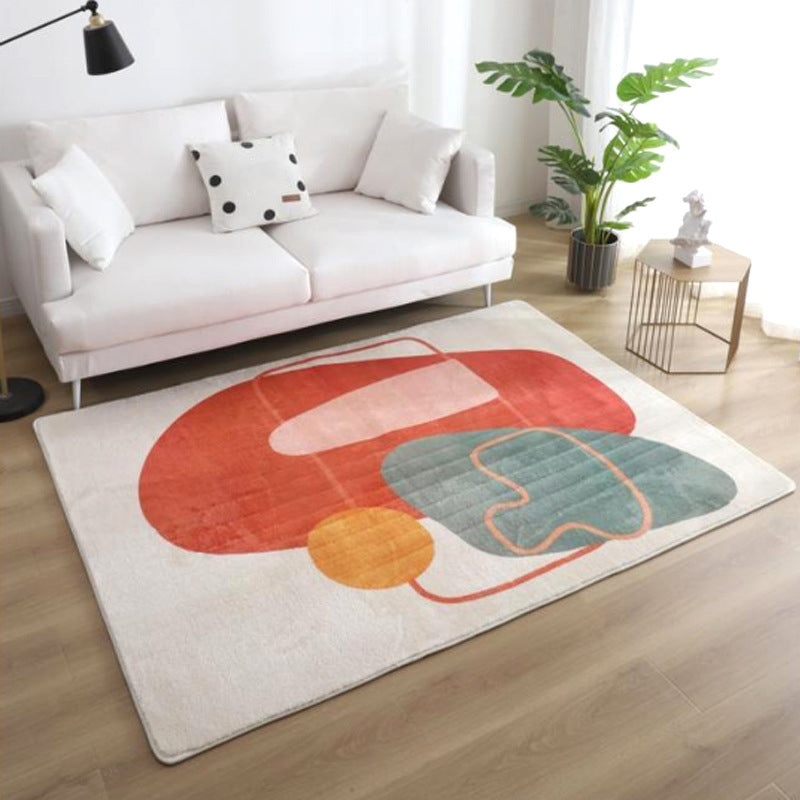 BowLift | Relaxing Color Block Rug Multicolored Acrylic Area Rug Non-Slip Back Stain Resistant Indoor Rug for Bedroom