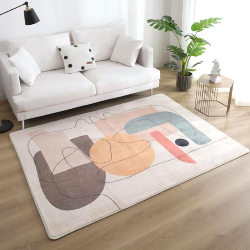 BowLift | Relaxing Color Block Rug Multicolor Acrylic Area Rug Non-Slip Back Stain Resistant Indoor Rug for Bedroom